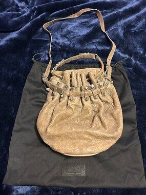 Alexander Wang Pebbled Leather Diego Bucket Bag with Silver Hardware